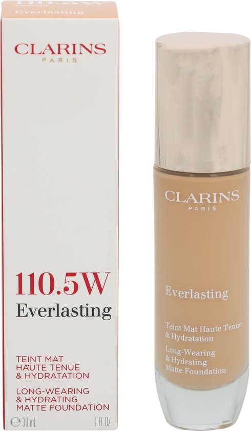 Clarins Everlasting Long Wearing & Hydrating Matte Foundation Long Lasting Moisturizing Makeup With Matte Effect 30 Ml 110.5W