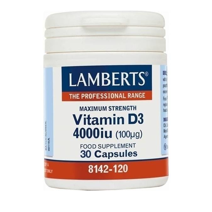 Lamberts Vitamιν D3 4000Iu Supports Health Of Teeth- Bones And Immune System 30 Capsules