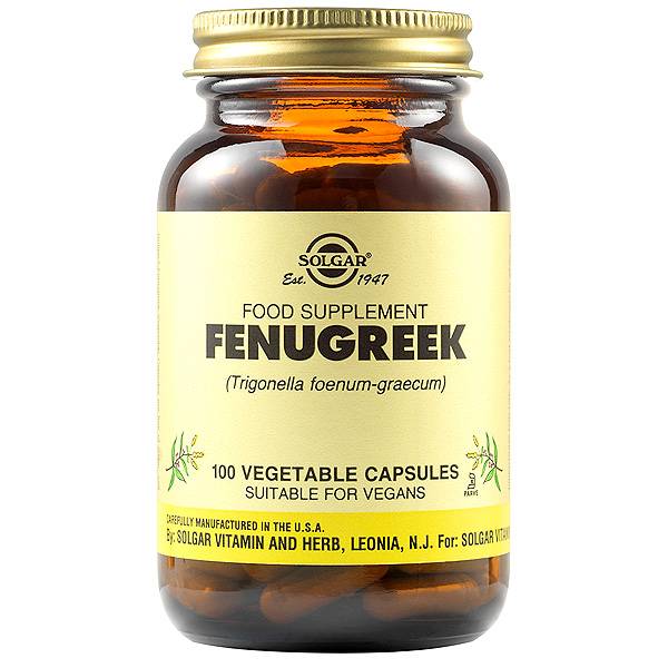 Solgar Fenugreek Herb Trigonella For The Reduction Of Cholesterol Levels& Blood Sugar Levels. Helps In Breastfeeding 100Tablets