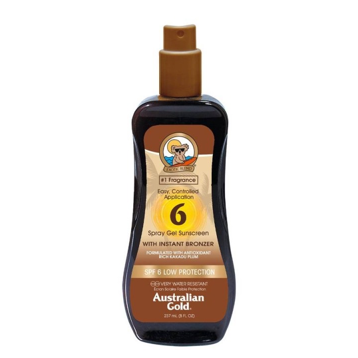 Australian Gold Spf 6 Spray Gel With Instant Bronzer 237ml