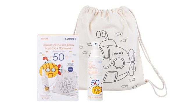 Korres Promo With Yoghurt Kids Comfort Sunscreen Spray Body Care & Face Spf50, 150Ml