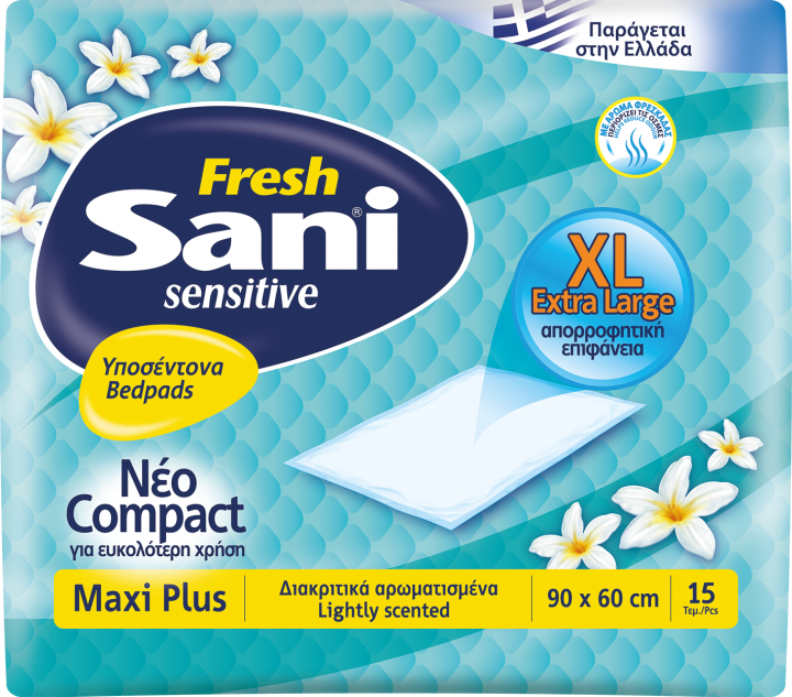 Sani Sensitive Fresh Maxi Plus 90x60cm 15 Pieces