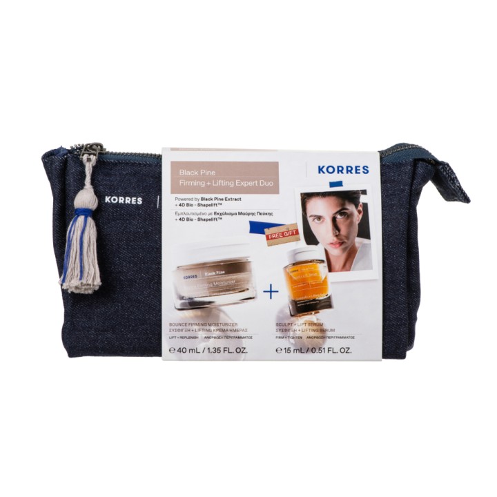 Korres Promo Black Pine 4D Firming & Lifting Day Cream, 40ml & Free Firming & Lifting Facial Serum, 15ml, 1set