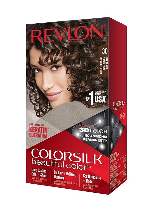 Revlon Colorsilk Permanent Color, Dark Brown 30, 2 Pack