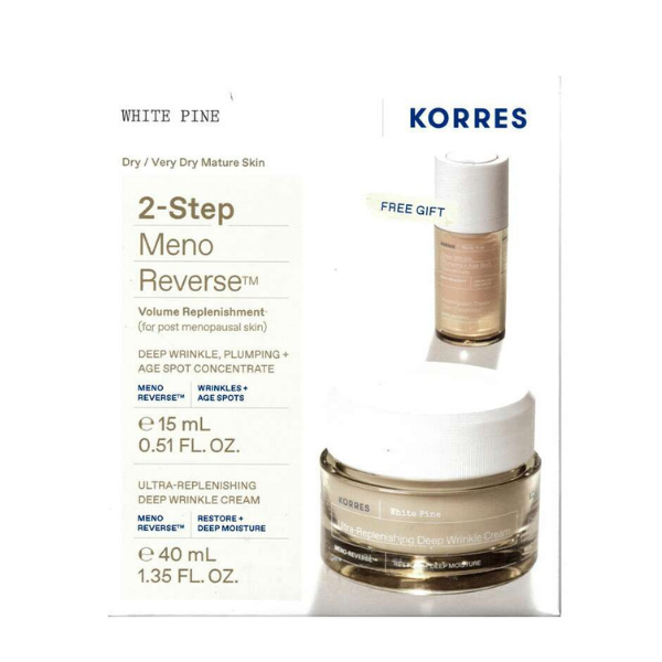 Korres Promo With White Pine Volumizing Day Cream Care For Dry & Dehydrated Skin, 40Ml & Free White Pine Volumizing Face Serum, 15Ml, 1Set