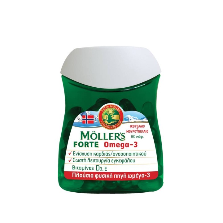 Mollers Forte Cod Liver Oil & Fish Oil Natural Source Of Omega 3 Fatty Acids & Vitamin D 60 Tablets