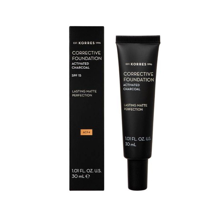 Korres Corrective Cover Foundation Activated Charcoal Spf15 Acf4 30Ml