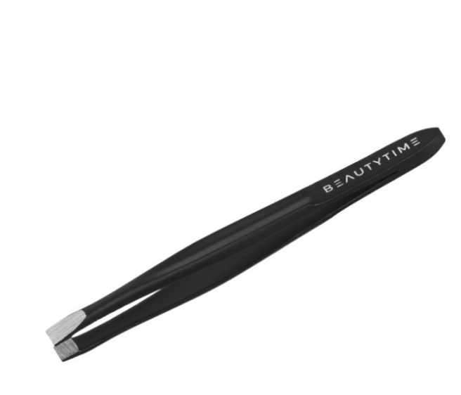 Beautytime Tweezers With Gunmetal Finish In Black Colour Stainless Steel Material 1Pcs