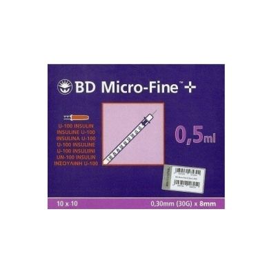 Bd Microfine - Insulin Syringe 0.30Mm (30G) X 8Mm 100Pcs
