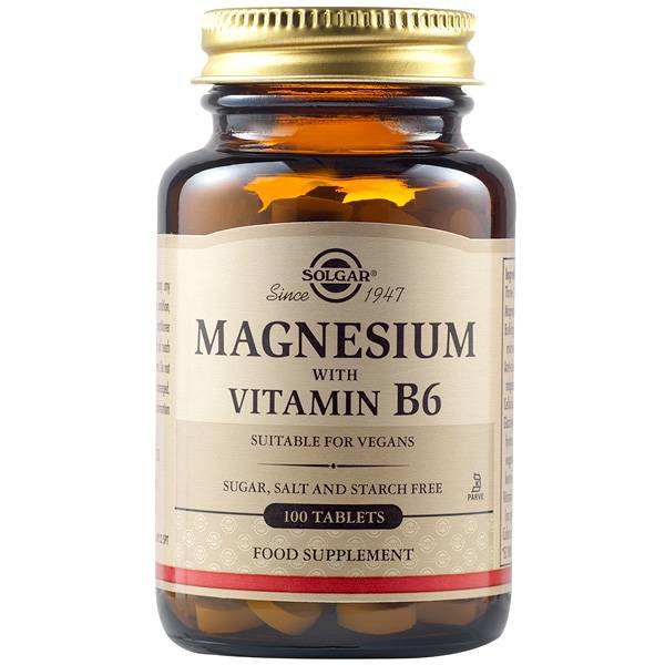Solgar Magnesium With B6 Supports Bones Muscles & Nerve System 100 Tablets