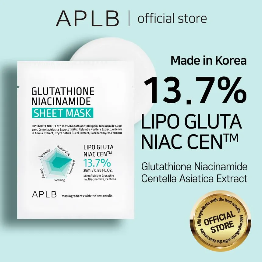 APLB Glutathione + Niacinamide Brightening & Hydrating Sheet Mask 25 ml