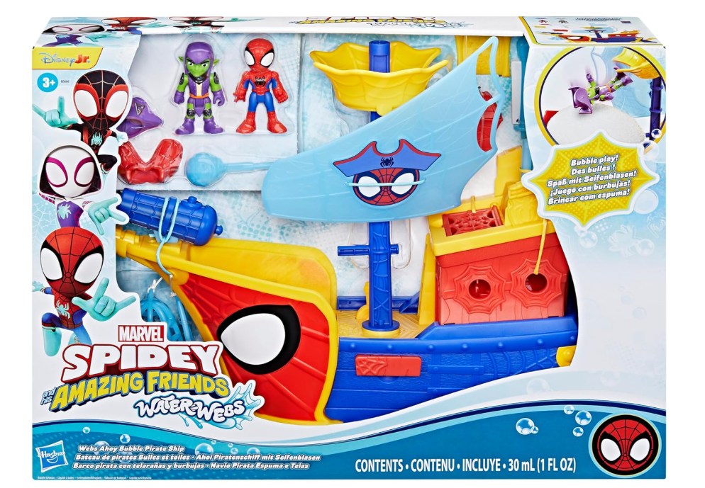 MARVEL SPIDEY AND HIS AMAZING FRIENDS AHOY BUBBLE PIRATE SHIP G0666