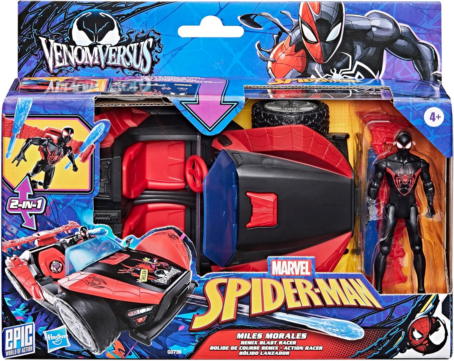 MARVEL SPIDERMAN MILES MORALES BLAST RACER VEHICLE