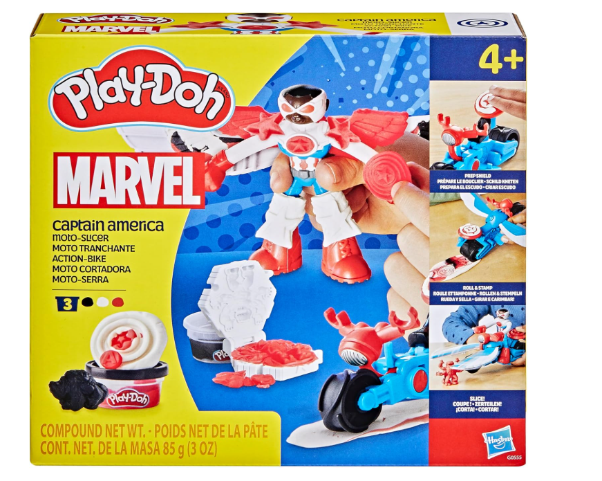 PLAY DOH MARVEL CAPTAIN AMERICA MOTO SLICER G0555