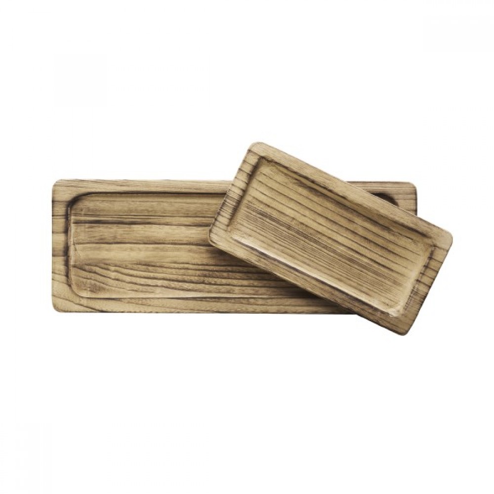 RECTANGULAR WOODEN TRAYS (SET OF TWO)
