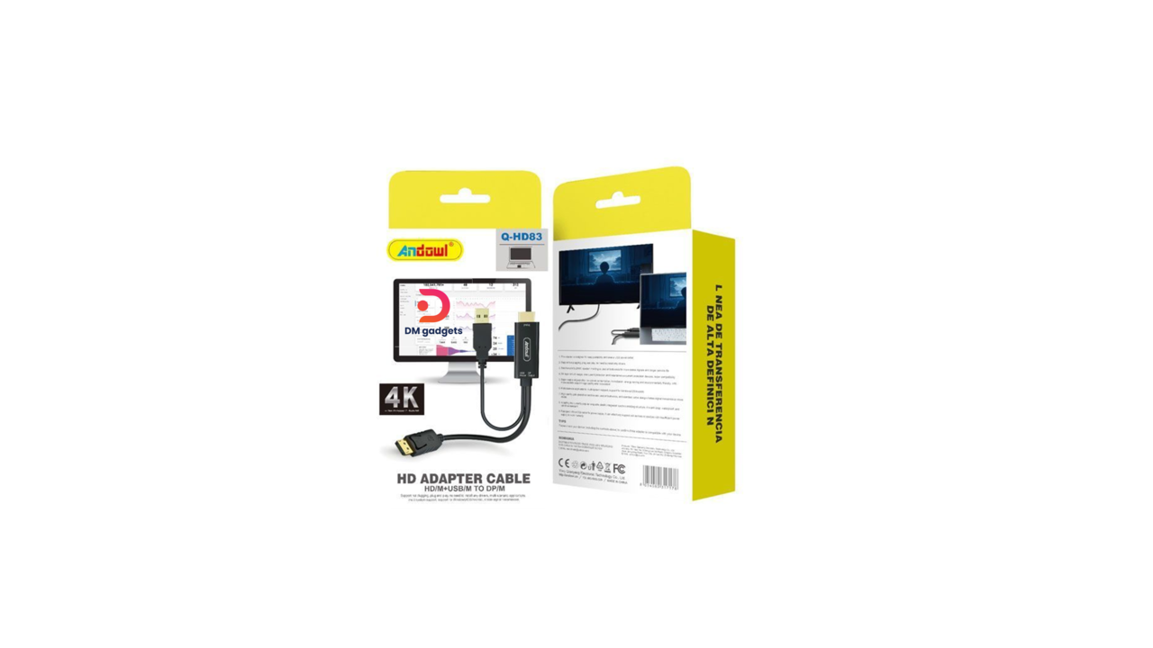 563A#Andowl®Q-HD83 HD Adapter Cable – Black