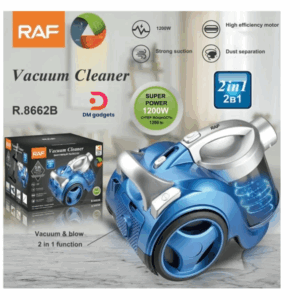 642M#RAF®R.8662B Electric Vacuum Cleaner 1200W with 3lt Bin Silver-Blue