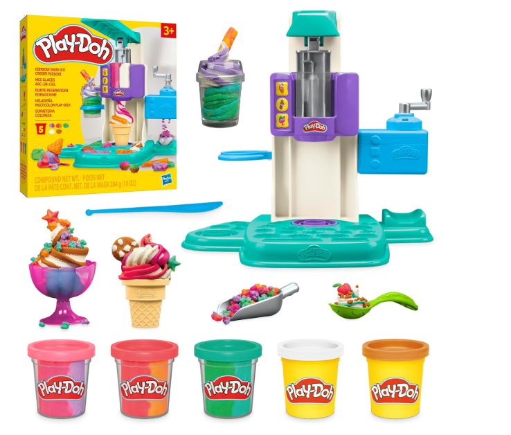 PLAY DOH RAINBOW SWIRL ICE CREAM PLAYSET G0028