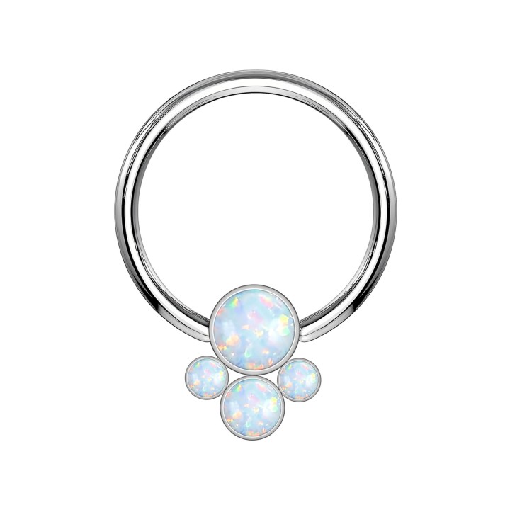 Daith Earring Nose Hoop Septum Piercing Ring Clicker - Silver / 16G / 10 mm