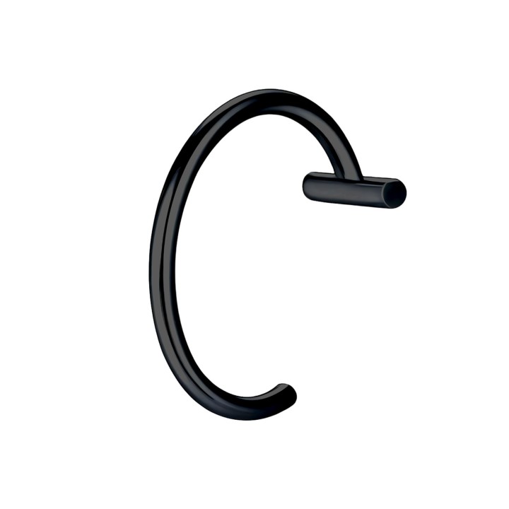 Temporary Decoration Fake Hugger Cuff Minimalist Lip Ring - Black / 16G / 08 mm