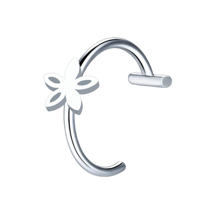 Lip Fashion No Piercing Jewelry Faux Labret Piercing Minimalist Clip-On - Silver / 18G / 10 mm