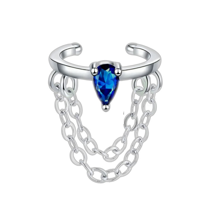 Minimalist No Piercing Clip Fake Hoop Jewelry Conch Wrap - Silver