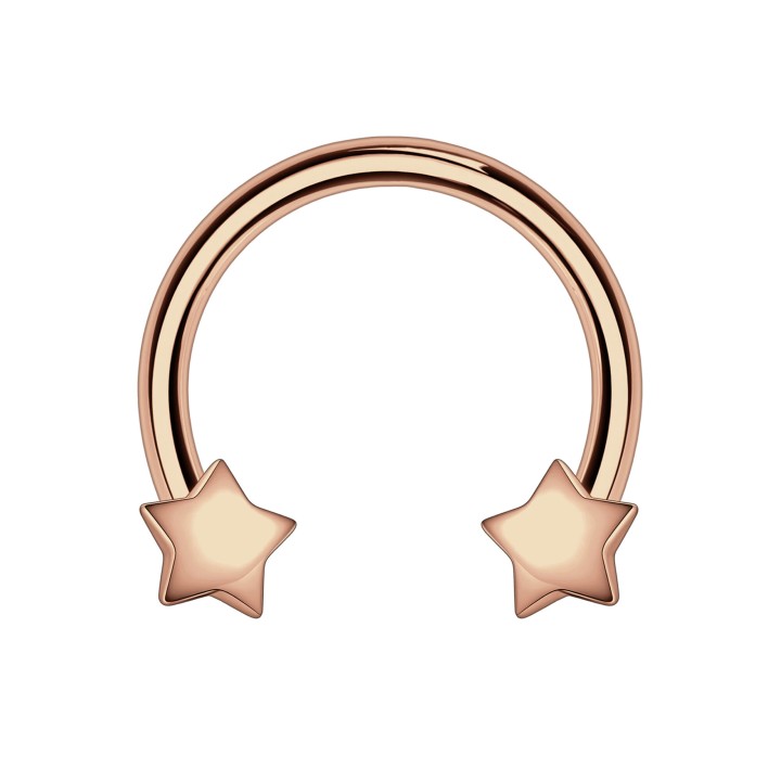Daith Hoop Tragus Piercing Circular Barbell Ear - Rose Gold / 16G / 10 mm