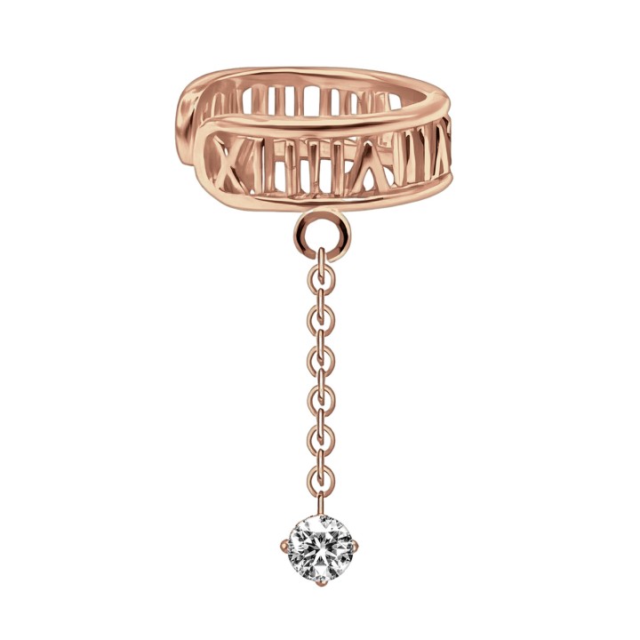 Dainty Jewelry Clip-On Hoop Fake Piercing Jacket Ear Clip Helix Wrap - Rose Gold