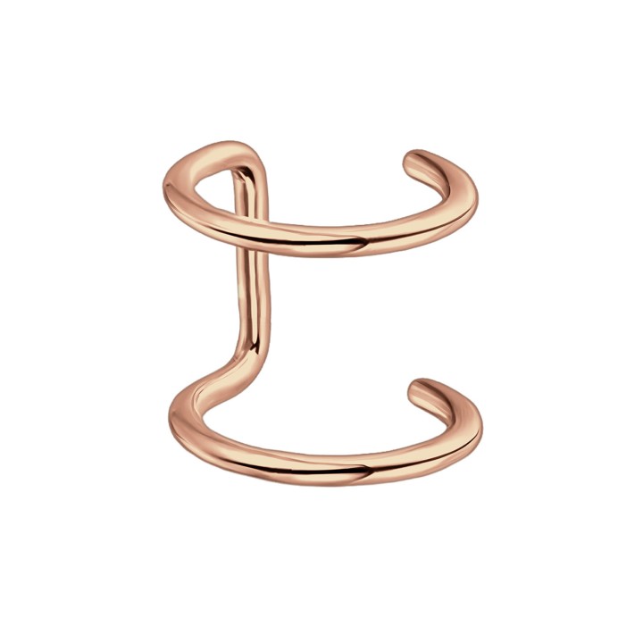Ear Clip Faux Piercing Hoop Dainty Jewelry Wrap Around Helix Jacket - Rose Gold