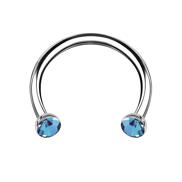 Cartilage Earring Circular Barbell Jewelry Piercing Helix Hoop Ear - Light Blue / 16G / 10 mm