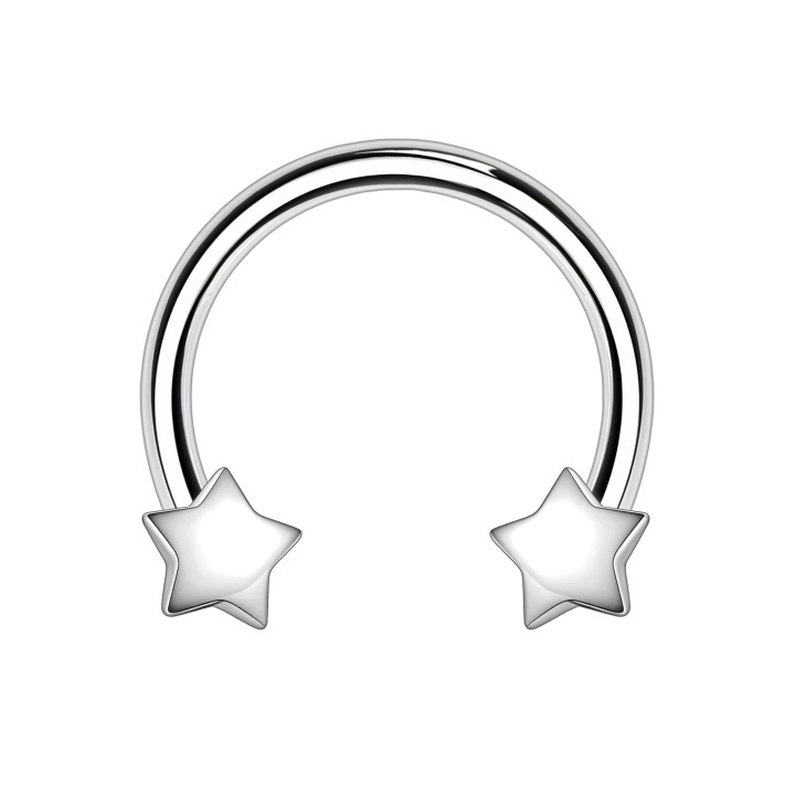 Eyebrow Piercing Conch Ring Horseshoe Hoop Septum Jewelry Circular Barbell - Silver / 16G / 10 mm