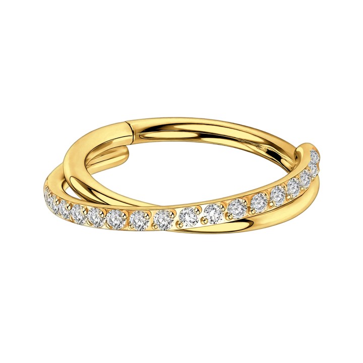 Earlobe Hoop Piercing Clicker Nose Jewelry Nostril Huggie Rook Earring - Gold / 16G / 10 mm