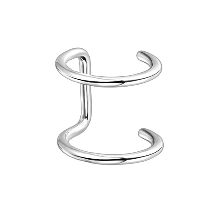 Cartilage Jewelry Fake Piercing Hoop No Piercing Cuff Conch Wrap Minimalist Clip - Silver