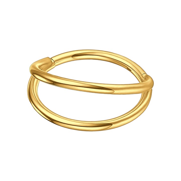 Earlobe Jewelry Rook Piercing Helix Huggie Piercing Hoop Ear Clicker - Gold / 16G / 10 mm