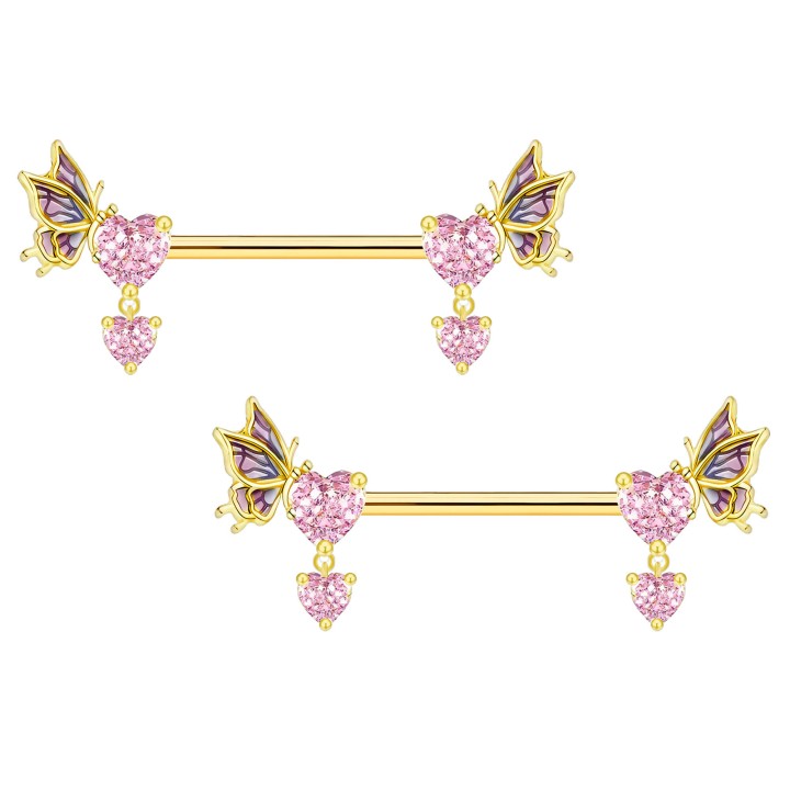 BDSM Erotic Nipple Decor Intimate Piercing Sexy Jewelry Piercing Bar - Gold