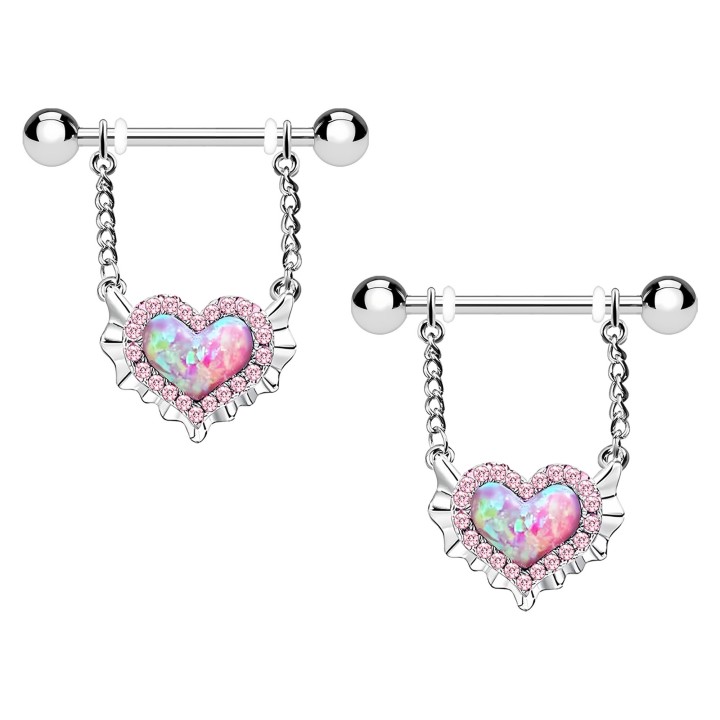 BDSM Erotic Straight Barbell Ring Piercing Bar - Silver