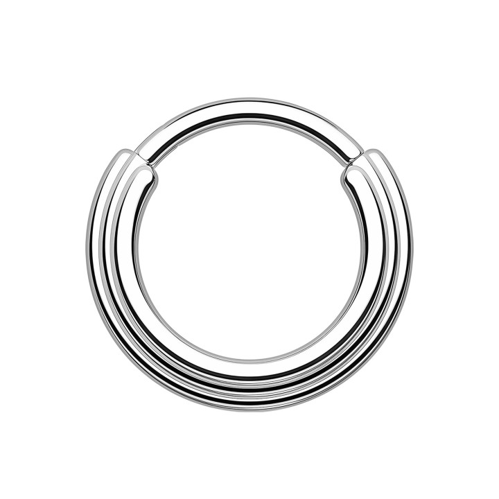 Daith Piercing Jewelry Septum Earring Nose Clicker Septum Ring - Silver / 16G / 10 mm