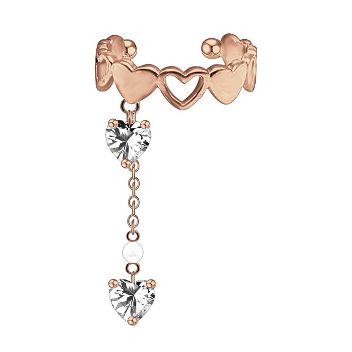 Ear Jewelry Faux Piercing Hoop Minimalist Clip-On Cuff Dainty Wrap - Rose Gold