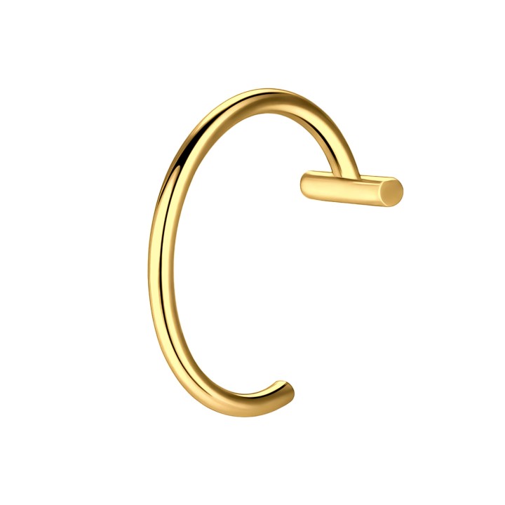 Chic Hugger Fashion Ornament Ring Fake Piercing Labret - Gold / 16G / 10 mm