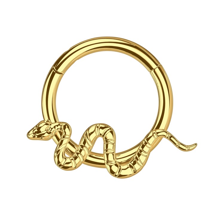 Daith Piercing Jewelry Nose Ring Septum Hoop - Gold / 16G / 10 mm