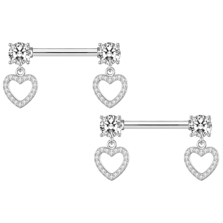 Nipple Bar Intimate Piercing Breast Decor Adult Jewelry - Silver