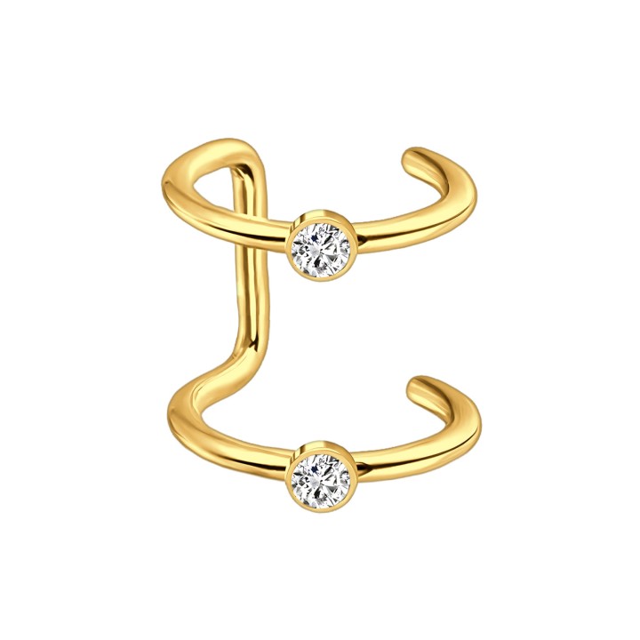 Cartilage Wrap Fake Piercing Jacket No Jewelry Dainty Hoop Helix Clip - Gold