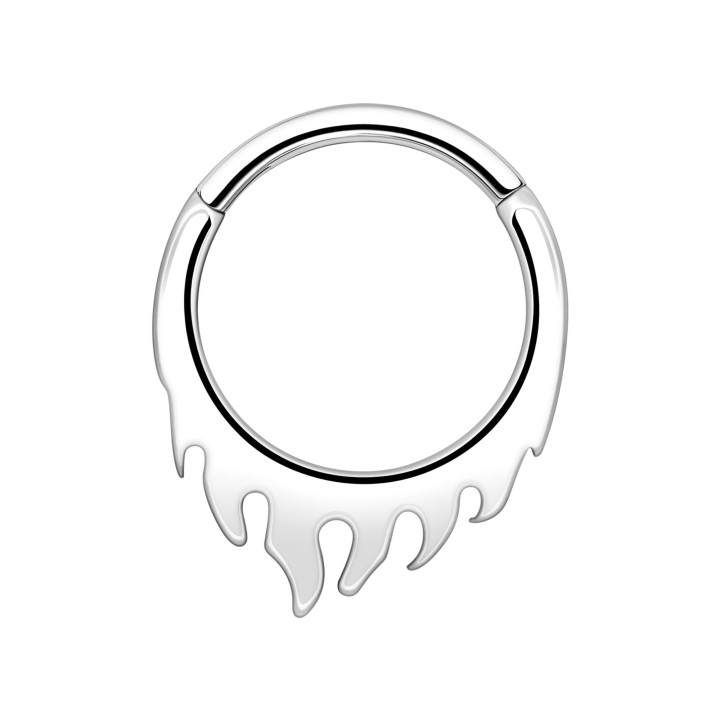 Daith Jewelry Piercing Ring Nose Hoop Earring Septum Clicker - Silver / 16G / 10 mm