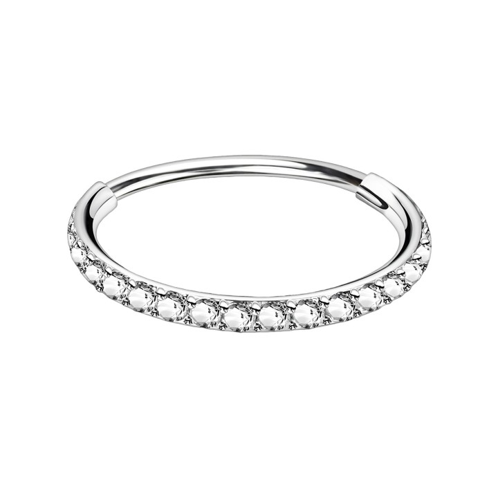 Nose Jewelry Tragus Hoop Conch Huggie Helix Ring Ear Clicker - Silver / 20G / 08 mm