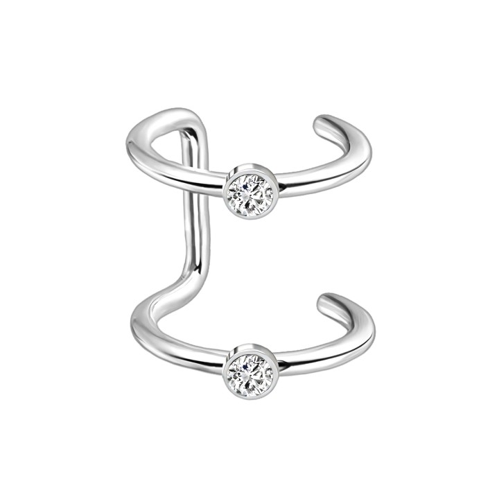 Helix Hoop Conch Wrap Dainty Jacket Faux Piercing Cuff Non Pierced Clip - Silver