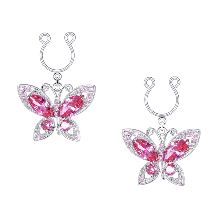 Fetish Jewelry Nipple Decor Sexy Piercing Adult No Piercing Clips - Silver