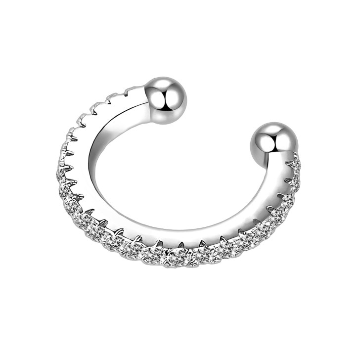Cartilage Jewelry Helix Clip Dainty Hoop Wrap Around Minimalist Jacket - Silver