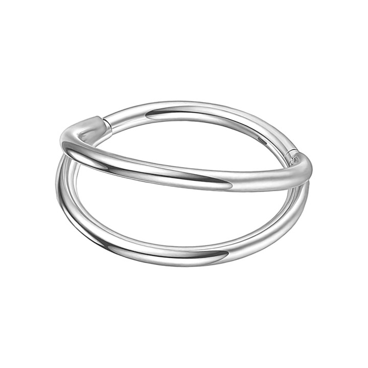 Rook Hoop Cartilage Earring Earlobe Ring Nose Huggie Helix Piercing - Silver / 16G / 08 mm