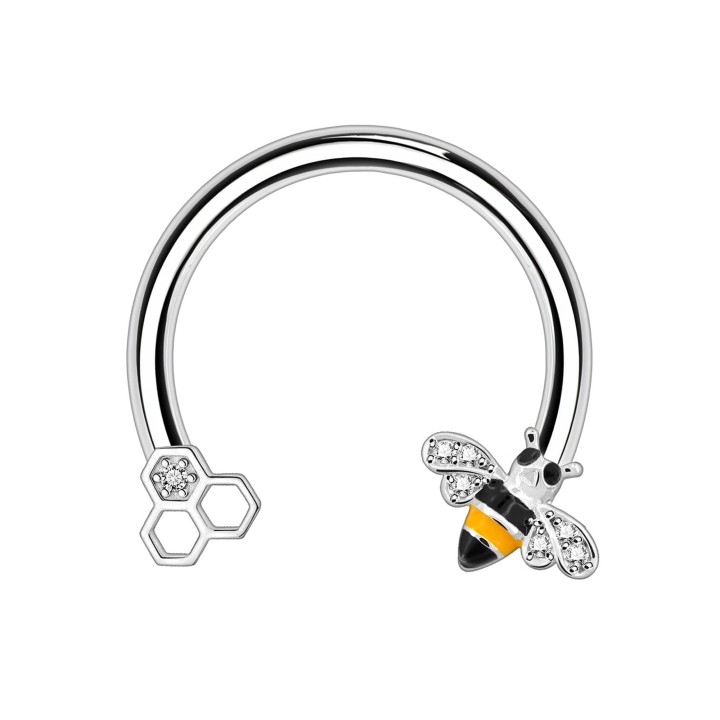 Cartilage Earring Hoop Circular Barbell Piercing Eyebrow Ear Piercing - Silver / 16G / 10 mm