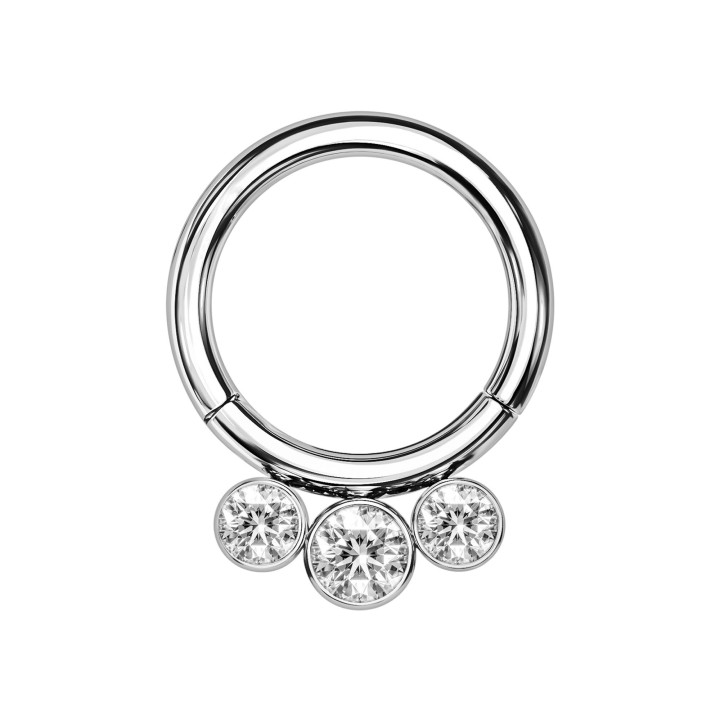 Nose Jewelry Piercing Daith Septum Earring Ring - Silver / 16G / 08 mm